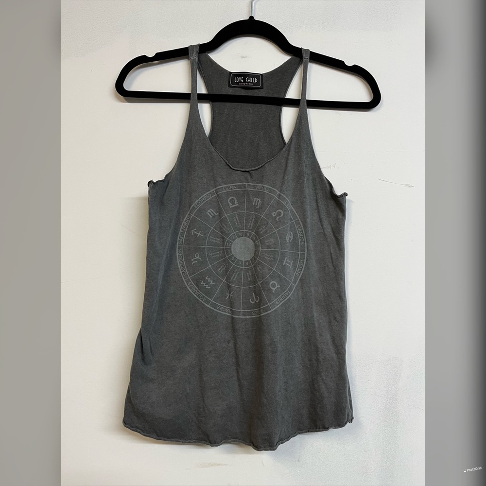 Zodiac grey tank top